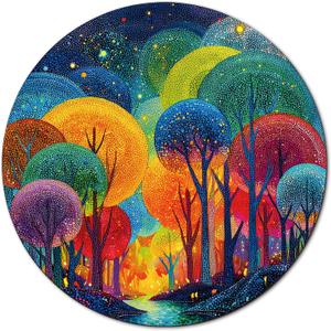 KAAYEE Puzzles for Adults 1000 Pieces, Polka Dot Tree Circular Jigsaw Puzzles 1000 Piece, 26.6in Round Impossible Hard Difficult Challenging Puzzle for Adults Birthday Home Decor
