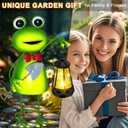 Solar Garden Lights Frog Statue with Solar Lantern Lights,13.78in Tall Frog Decor Fairy Accessories,Birthday Gifts for Women Mom Grandma,Big Metal Decorative Stakes for Home decor,Patio,Porch,Yard Art