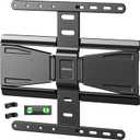 Montek 0.77" Ultra Slim TV Wall Mount for 37-75 Inch TVs, Thin Low Profile Full Motion TV Wall Mount with Articulating Dual Arms, 4X Weight Tested, Max VESA 400x400mm, Fits 16/18" Studs