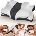 Cozyplayer True Cooling Cervical Neck Pillow for Pain Relief, Ergonomic Side Sleeper Pillow for Neck Support, Odorless Orthopedic Contour Memory Foam Pillows, Bed Pillow for Back Stomach Sleeper (Queen, Dark Grey)