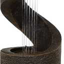 Sunnydaze Winding Showers Tabletop Water Fountain - 14 Inch Relaxing Indoor Desktop Water Fountain with LED Lights - Office, Bedroom, Living Room