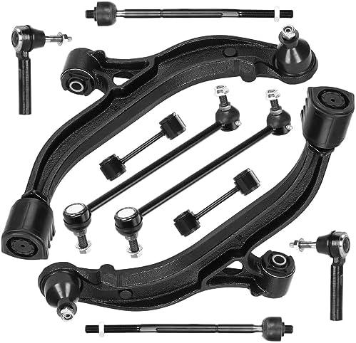 Front Lower Control Arm w/Ball Joint Sway Bar Tie Rod Replacement for Chrysler Town & Country Voyager Grand Caravan - 10pcs Set