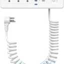 Furniture Drawer Outlet Kit, 65W USB C Recessed Power Strip with 4 Outlets & 4 USB Ports,Hidden Charging Station for Home Office 10 FT White Cord