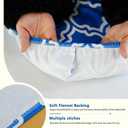 2 x Rectangle Picnic Table Cloth, Elastic Waterproof Fitted Vinyl Tablecloths for 6 Foot Tables, Wipeable Flannel Backed Table Covers for Dining, Camping, Outdoor(Blue,30"x72")