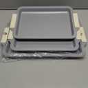 BRONYPRO Non Stick Ceramic Baking Sheet Pan Set of 3, Natural Non Toxic Cookie Sheets for Baking - PFOA, PTFE Free, Heavy Duty Aluminized Steel Oven Trays for Cooking with Silicone Handles, Cream