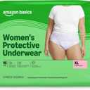Amazon Basics Postpartum Incontinence Underwear for Women, Maximum Absorbency, Leak Protection, Odor Guard, Soft Comfortable Fit, Disposable, X-Large, Lavender, 15 Count, (3pack)