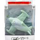 Chewy, The Teeth-32 Airplane Teething Toy 100% Natural Havea Rubber Green