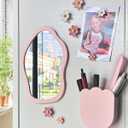 KEYDUACU 12 pcs Girls Pink Locker Accessories, Locker Decorations Including Mirrors, whiteboards, Magnets and organizing Supplies. Ideal for Back-to-School Essentials and The Office (12 pcs-Pink)