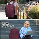 ECOHUB Travel Backpack for Women, 18x14x8 Spirit Airlines Personal Item Bag with Clear Toiletry Bag, Laptop Carry on Backpack with USB Port, Airline Approved Under Seat 14 Pockets 30L, Red