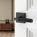 Asidrama 4 Pack Black Privacy Door Handles, Door Lever with Door Knobs Indoor for Bedroom or Bathroom, Heavy Duty Door Handles Interior with Locks for Left Right Sided Doors