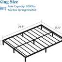 DiaOutro 9 Inch King Bed Frame Heavy Duty Low Profile Metal Platform No Box Spring Needed Mattress Foundation, Easy to Assembly, Noise Free, Black