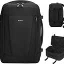 ECOHUB 17'' Small Travel Backpack, United Airlines Personal Item Bag 16.7"x10"x8" with 13 Pockets Carry on Backpack with USB Port Luggage Sleeve Travel Essentials for Men Women Water Resistant, Black