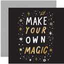 Old English Co. Make Your Own Magic Card - Bold Gold Foil Good Luck Encouragement Card | Well Done, New Job, Congratulations Card for Men and Women | Blank Inside & Envelope Included