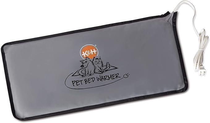 K&H Pet Products Pet Bed Warmer, Turn Any Pet Bed Into a Heated Cat or Dog Bed, Waterproof Indoor Heated Warming Pad Insert, Automatic Temperature, Safety Listed  Large 24.5 X 11.75in Gray