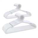 ABHENG Plastic Kids Hangers, Pack of 60, Ultra Slim Closet Hangers, Non-Slip, Space-Saving, Sturdy, 14" W x 7" H (for Children Aged 7-12 Years), White