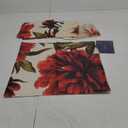 Bonhause Spring Floral Throw Pillow Covers 18x18 Inch Red Peony Burgundy Flower Outdoor Decorative Pillow Cases Polyester Linen Cushion Covers for Sofa Couch Bedroom Home Decor Set of 4
