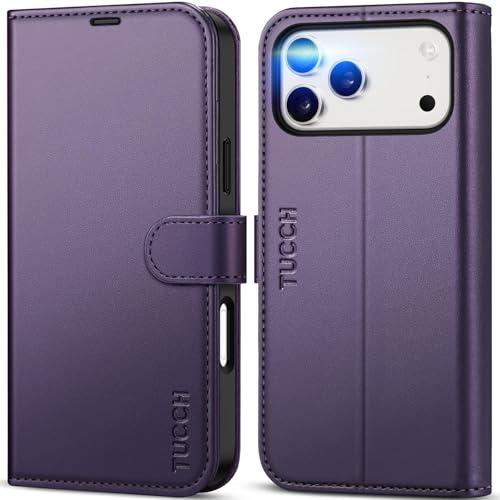 TUCCH Case Wallet for iPhone 17 Pro Max (6.9") 2025, Stand | RFID Blocking | 4 Card Holder | TPU Shockproof Inner Shell | PU Leather | Magnetic Closure Folio Protective Cover | Deep Purple