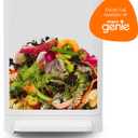 Compost Genie Kitchen Compost Bin, White Stainless-Steel Large, 3.6 Gallon, Indoor Odorless Composting, Hands-Free, Washable Parts, Includes 8 Tear-Off Compostable Bags and 4 Carbon Filters