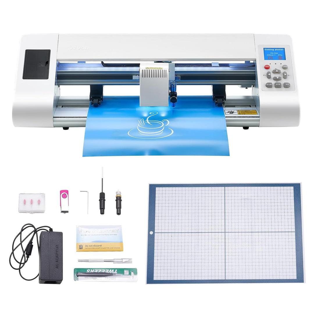 VEVOR Vinyl Cutter Machine with Automatic Edge Detection Design Software, Color touchscreen / Machine + Kit