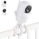 Adjustable Baby Monitor Mount for VTech VM901/ VM924/ VM928/VM923/RM7764/RM5764/RM5754 Baby Monitor, Flexible Tripod Holder for Crib, with Non-Slip Silicone, Tool-Free Installation
