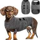 Queenmore Medium Dog Sweaters, Soft Fleece Vest Pullover Dog Jacket with Leash Hole, Warm Winter Dogs Clothes Cold Weather Doggy Dachshund Sweater for Medium Dogs Cats Boy or Girl (Cationic Gray, M)