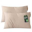 Bedsure Zipper Pillow Cases Standard Size, Cooling Pillow Cases Set of 2, Rayon Derived from Bamboo Cooling Pillowcase for Hot Sleepers, Soft & Breathable Pillow Covers, Gifts, Khaki, 20x26 Inches