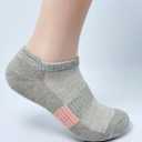 Womens Athletic No Show Socks, Cushioned Ankle Running Socks, Breathable, 4 Pairs (Gray)