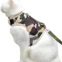 Cat Harness and Leash Set for Walking Escape Proof, Adjustable Cat Vest Harness, Padded Stylish Cat Walking Jackets, Camo Green, Medium (M 5.5-9LBS)