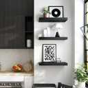 WELLAND 12" Deep Floating Wall Shelf, Black Floating Shelf Display Floating Shelf, 23.62" L x 11.81" D x 2" T, Deeper Than Others, Black