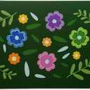 Greeting Card, Green with Flowers, 10 Blank Cards for All Occasions