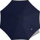 MASTERCANOPY Patio Umbrella 9 ft Replacement Canopy for 8 Ribs-Navy Blue Canopy Only