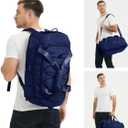 Sportsnew Gym Bag for Women with Shoe Compartment Wet Pocket and Yoga Mat Holder,Mens Duffel Bag for Travel with Laptop Compartment,Weekender Overnight Carry On Bag for Men(Blue Patent Pending)