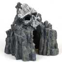 Aquarium Decorations - Skull Mountain Landscape Fish Tank Decoration, Betta and Reptiles Sleep Rest Play Game Cave