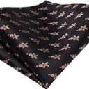 Hi-Tie Christmas Ties for Men Xmas Silk Necktie Pocket Square Cufflinks Set Festival Party Prom (M)