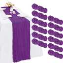 12 Pack Purple Cheesecloth Table Runner 10FT Cheese Cloth Boho Gauze Fabric Table Runner 35 x 120 Inch Rustic Sheer for Spring Holiday Wedding Baby Shower Party Decoration(Purple)