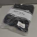 Missufe Women's V Neck Ruffle Short Sleeve Bodycon Summer Casual T Shirt Dress (Black, M)