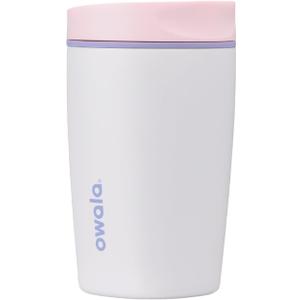 Owala SmoothSip Slider Ceramic-Lined Insulated Stainless Steel Coffee Tumbler, No Metallic Taste Reusable Travel Mug, Hot Iced Coffee Cup, BPA Free 12 oz, Candy Coated
