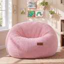 Bean Bag Chair for Adults Teens & Kids, Giant Round Bean Bag(S-Pink), Small