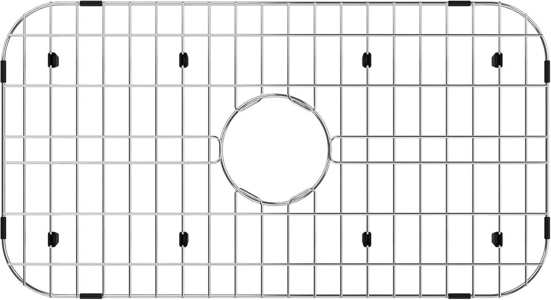 Sink Rack for Bottom of Sink,26"x14",Kitchen Sink Mat,Center Drain