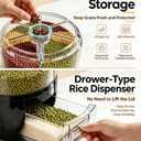 Gagee Rotating Grain Storage Container, 6 Grids 360° Rotating, Rice Dispenser, Proof Food Storage Organizer, For Grains, Beans, Peanut, Barley, Rice, Rotating White