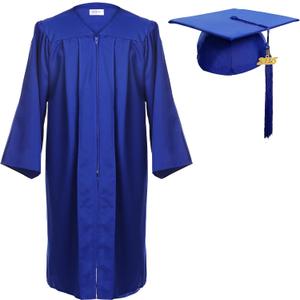 Newrara Graduation Gown Cap Tassel Set (Large 51(5'6"-5'8"), Blue)