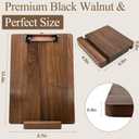 Clipboard Walnut Wood, Letter Size Clip Board with Stand, 1.54Lbs, 12.6 x 8.7 in Idea for Menu and Memos Display, Office Supplies School Classroom Homeschool Essentials Teacher Gifts Self-Service