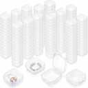 Dicunoy 200 Pieces Mini Clear Plastic Box, Small Bead Storage Jewelry Containers with Hinged Lids, Ring Boxes Bulk Portable Craft Supply Box for Earrings Necklaces DIY Accessories