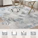 Washable Rug 5x7 Area Rugs for Living Room: Modern Abstract Neutral Soft Carpet for Bedroom Dining Room Under Kitchen Table Home Office Decor - Grey Blue