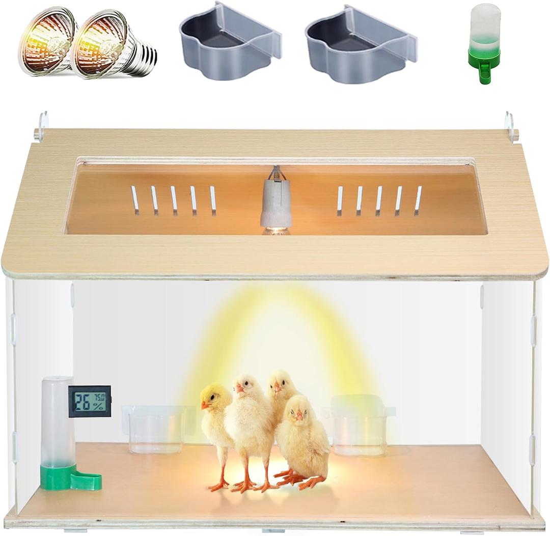 25~40 Newborns Chick Brooder Box Quail Cage Bird Playground Egg Incubator Chick Starter Kit