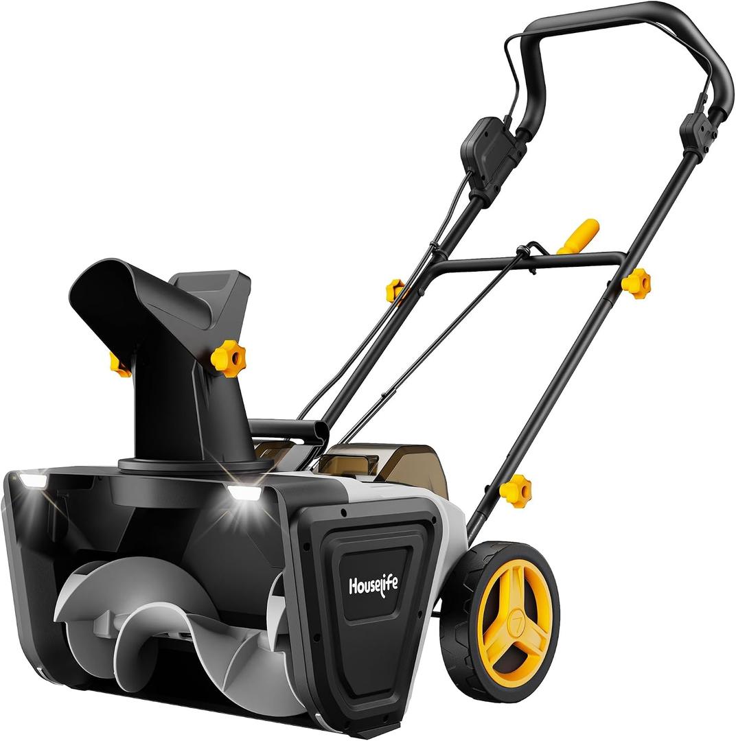 Cordless Snow Blower Compatible with DeWalt 20V Battery(Tool Only), 20'' Brushless Electric Snow Thrower with Rotating Chute, 2 X 20V Battery Powered Snow Blower for Driveway Sidewalk Snow Removal