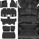 Naibeve Floor Mats for 2017-2026 Chrysler Pacifica Gas 7 Seats | All Weather Floor Mats, Cargo Mat, Backrest Mats, Door Sill Guards, Not for Pinnacle/Hybrid, 2nd Row Bucket Seats accessories