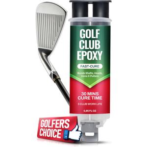 Golf Club Epoxy  Epoxy Glue for Golf Club Repair for All Golf Shafts, Heads, Drivers, Putters, and Irons, Works on Graphite & Steel Shafts (0.85oz)