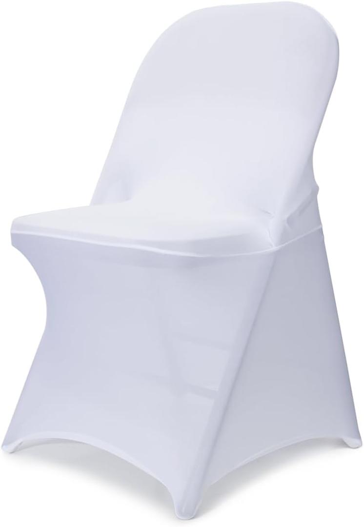 Babenest Stretch Spandex Folding Chair Covers for Wedding, 100PCS White