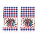 Artoid Mode Colorful Checkered Vase Floral 4th of July Kitchen Towels Dish Towels, 18x26 Inch Independence Day Decoration Cleaning Set of 2